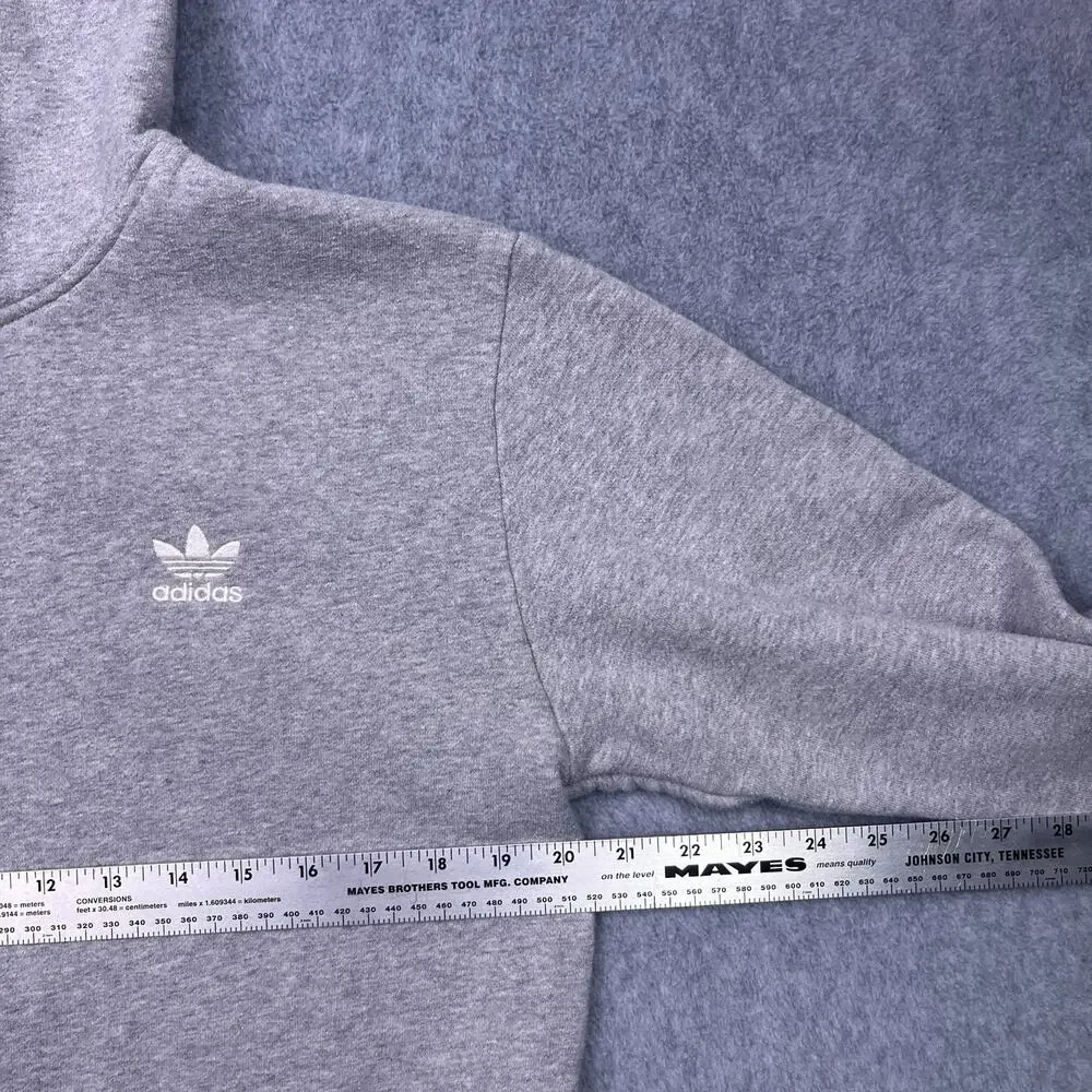 adidas originals gray hoodie trefoil primegreen mens medium